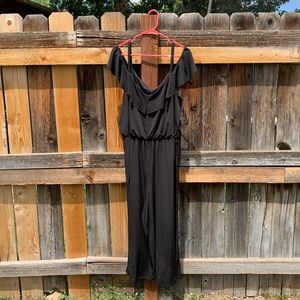 black off-the-shoulder romper mid-calf length XL